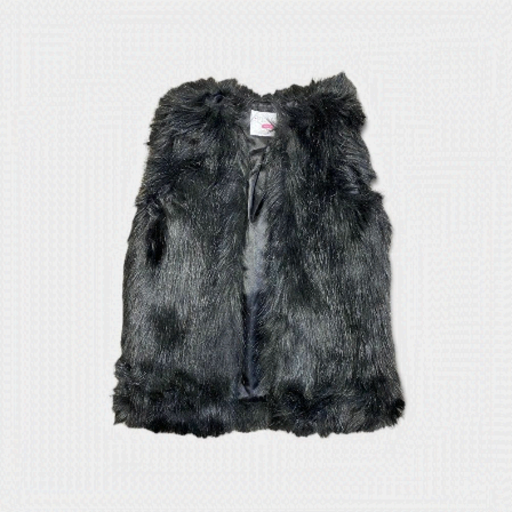 𝅺CHILDREN'S PLACE | Black Faux Fur Vest